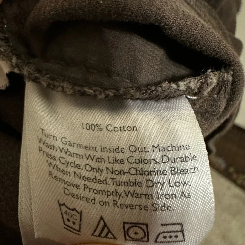 Eddie Bauer Womens Brown 2X Corduroy Ruffle Button Down Shirt Regency Core‎ - Picture 6 of 6